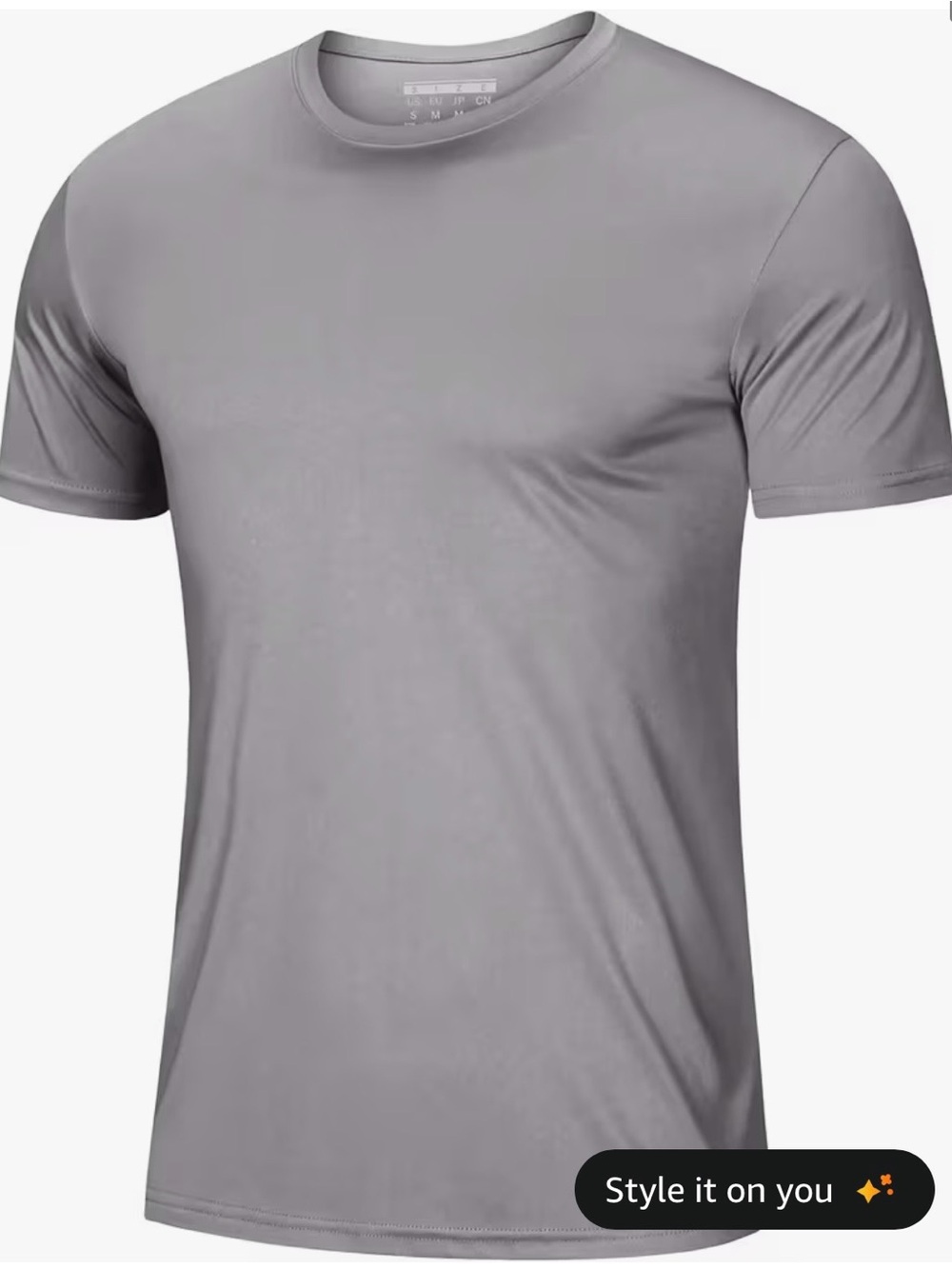 Men's Crew Neck Short Sleeve Tee - Light Gray